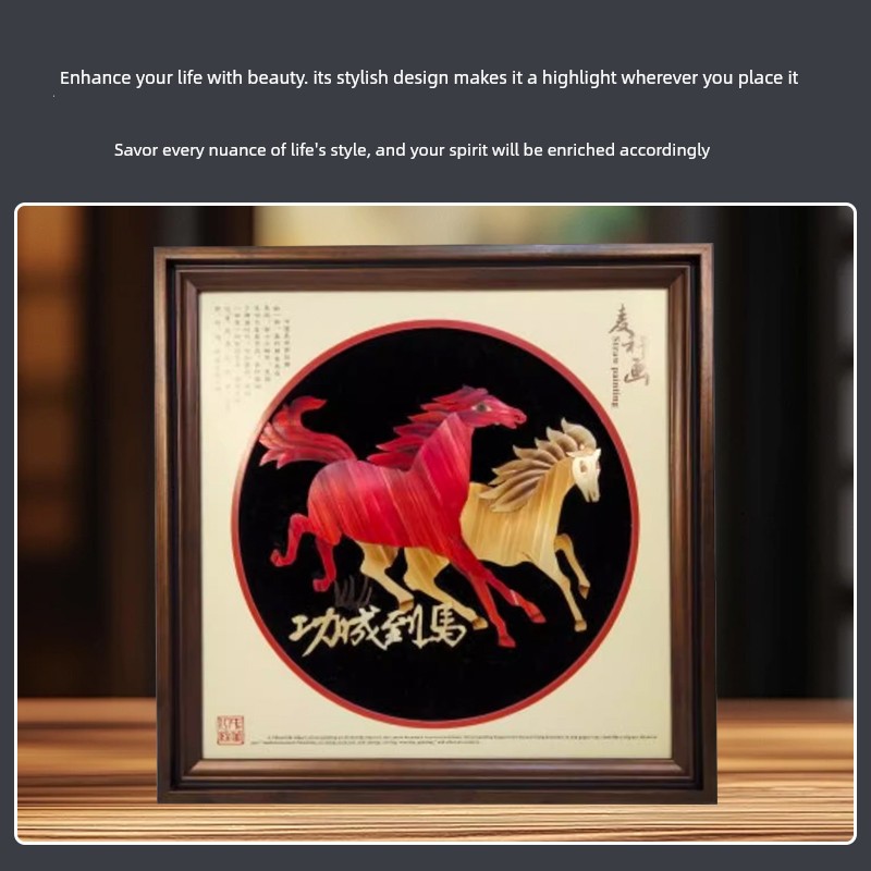 Straw Painting, Unique Handicrafts, Gifts for Friends, Home Decor Items, Chinese Style, Gifts for Foreigners, Gifts for Foreigners Abroad