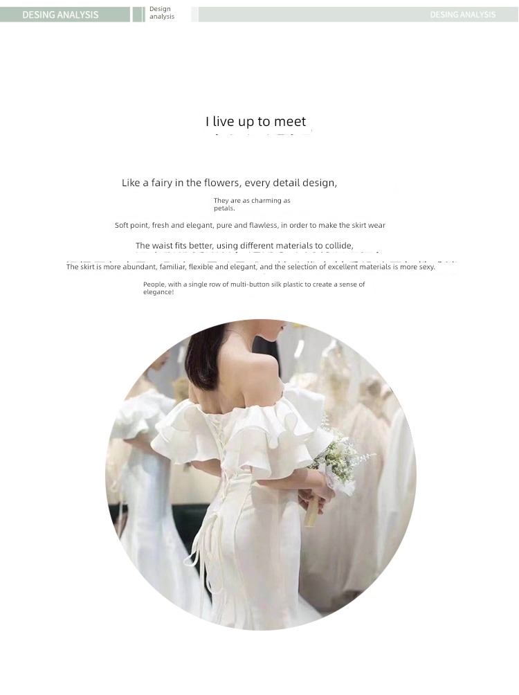 Simplicity Self-cultivation grace Close your waist fish tail Straight shoulder Satin