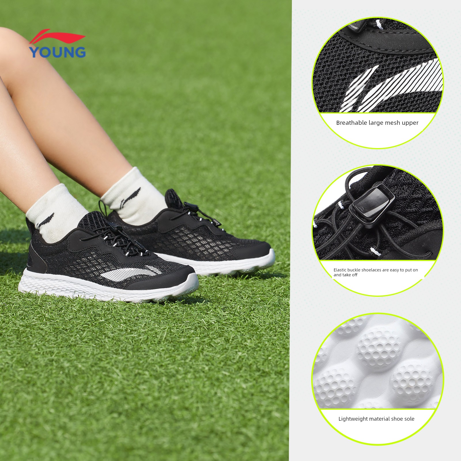 Li Ning Little Girl Professional Shock Absorption Children's Running Shoes — 6