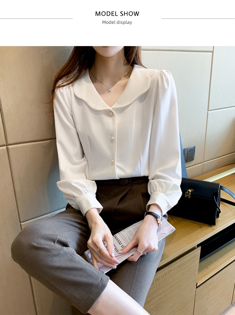 Early autumn Doll Collar jacket French white shirt