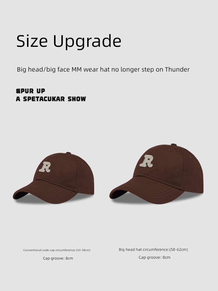 female coffee Big head circumference Korean version Versatile Soft roof Hat