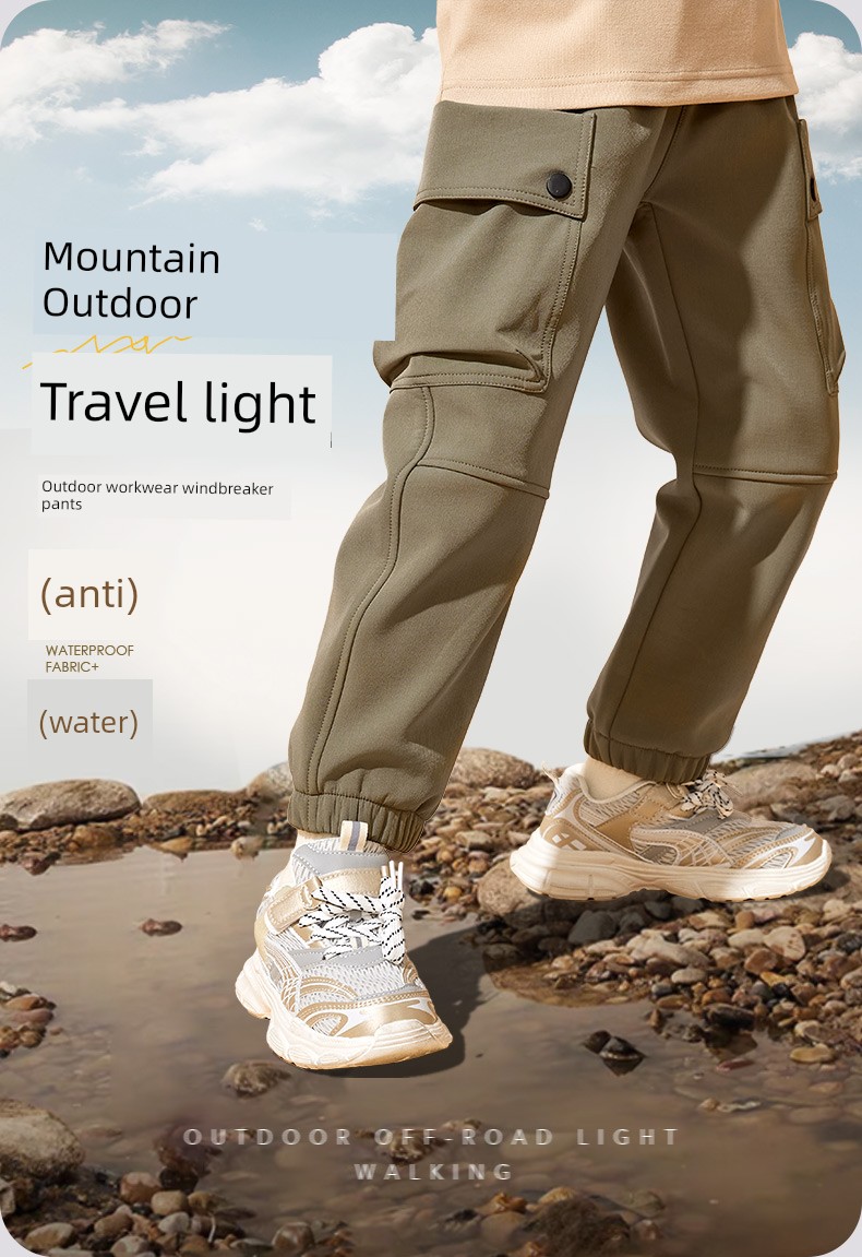 Piggy Banner Children's Cargo Pants Boys' Pants Autumn New Long Pants Big Kids Autumn Outdoor Waterproof Hiking Pants Pc — 2