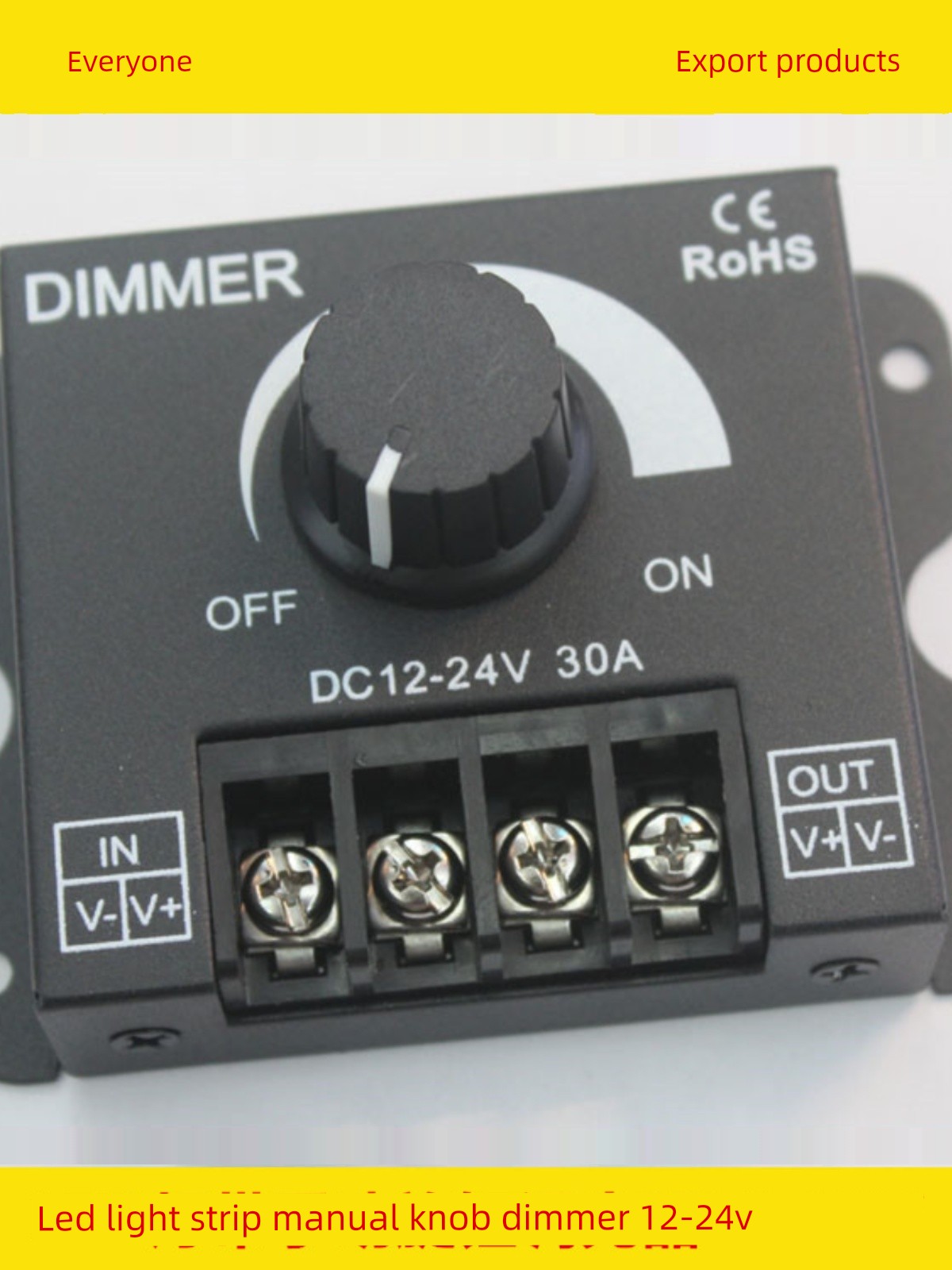 Led Soft and Hard Light Strip Dimmer Brightness Adjuster Dimmer Knob Switch 12V/24V30A Flash