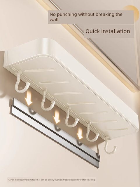 Creamy bathroom toilet rack without punching toilet sink toilet sink wall mirror storage rack