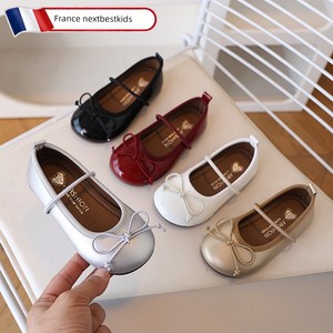 Little Girl's Stylish Leather Shoes 2026 Autumn New Model Girls' Slip-On Loafers Soft-Soled Princess Shoes