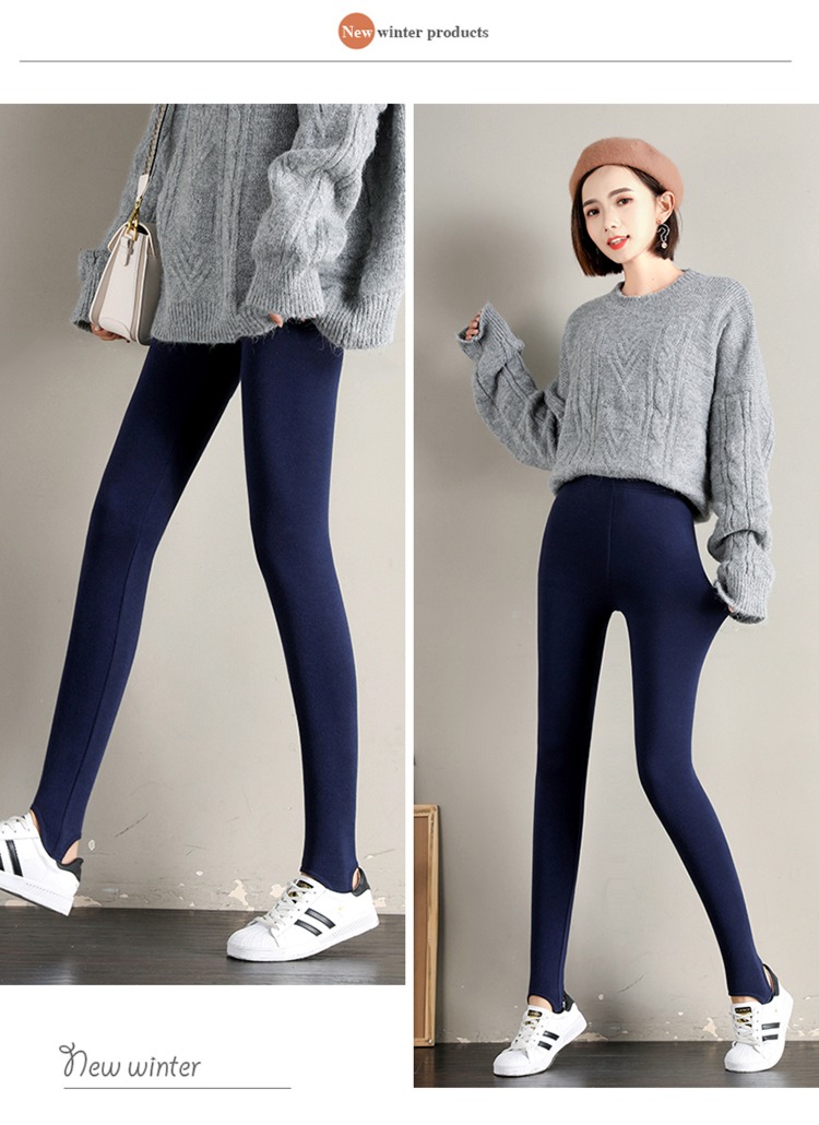 ma'am pure cotton Self-cultivation Show thin Step on one's feet Plush Leggings