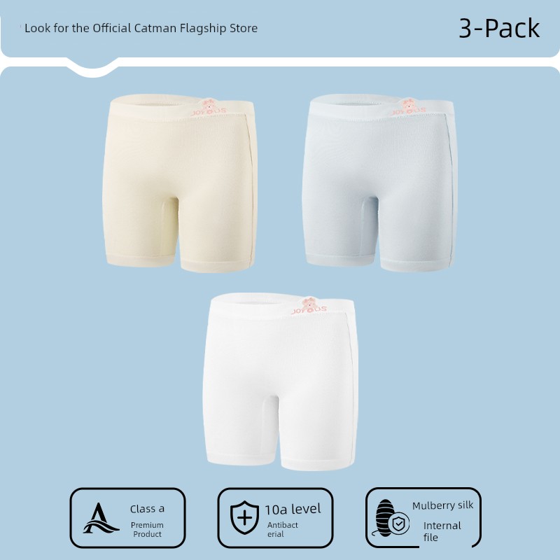 Catman Children's Safety Pants for Girls, Three-In-One Underwear, Class a 10A Antibacterial, 2026 Summer Thin Anti-Exposure Leggings — 6