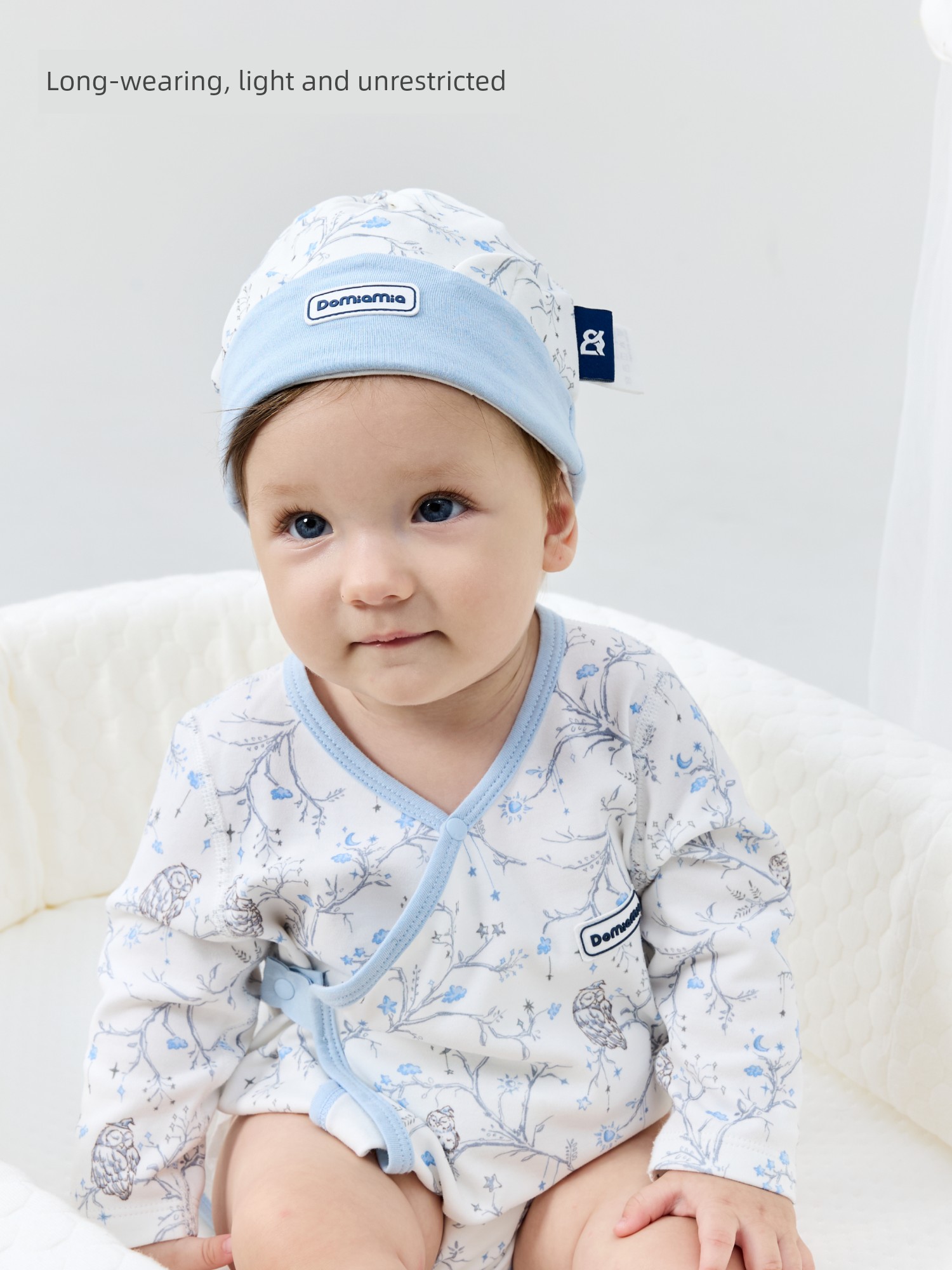 Domiamia Baby Hat Newborn 0-6 Months Old Baby Cotton Hat Cute Full Moon Hundred-Day Headwear — 3