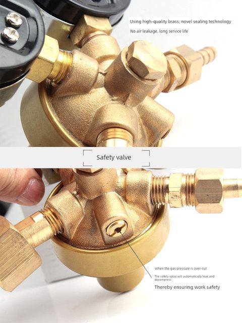 Nitrogen gauge pressure reducing valve pressure reducing gauge pure copper nitrogen gauge nitrogen cylinder nitrogen pressure reducing device YQD-06 YQD-370