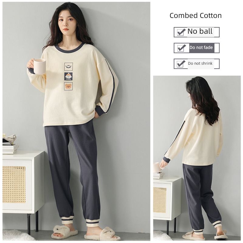 NGGGN female pure cotton Long sleeve Autumn  Han Fan pajamas
