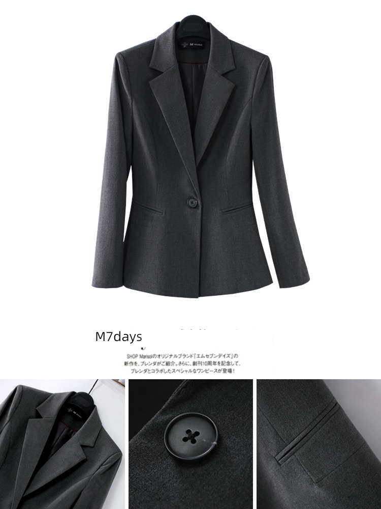 high-end grey Suit female spring and autumn formal wear Business Suits temperament Goddess hotel Reception Reception Work clothes