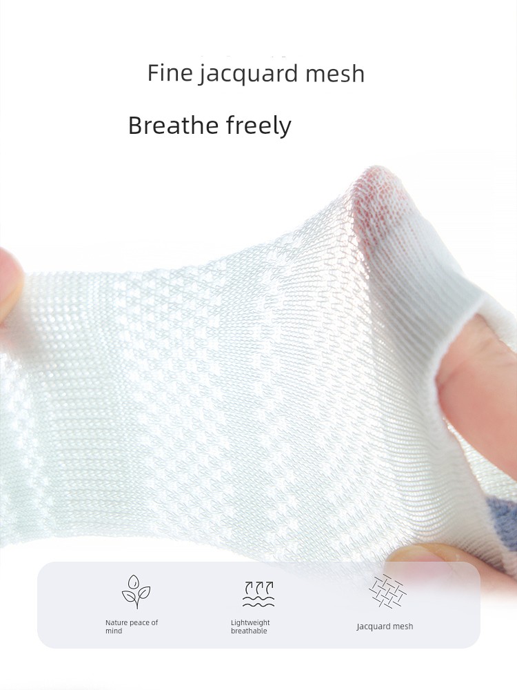 Tongtai Baby Socks Spring and Summer Thin Baby Wide Mouth Not Tight Mesh Long Socks Kids Wide Mouth Tube Socks 3 Pairs — 2