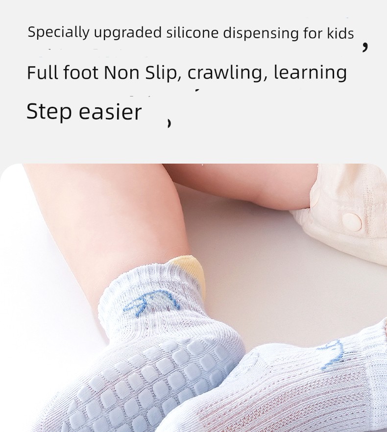 Baby Floor Socks, Summer Thin Non-Slip Anti-Cold Infant Toddler Socks, Indoor Summer Cotton Children's Mesh Socks, Thin — 5