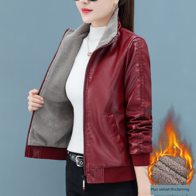 loose coat female American style Retro Plush Jacket jacket locomotive