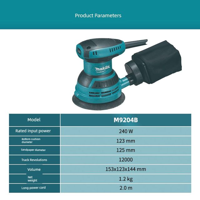 Makita m9204 Sander grinder disc track disc small polishing machine woodworking electric tool