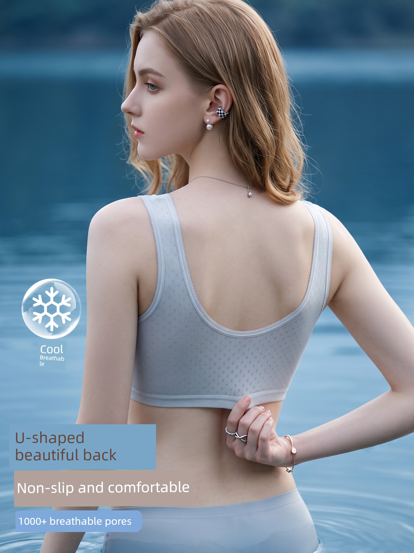 Pure Cotton Nursing Bra, Summer Thin Style, Specially Designed for Postpartum Breastfeeding, Can Be Worn during Pregnancy and Sleep, Vest-Style Bra — 3