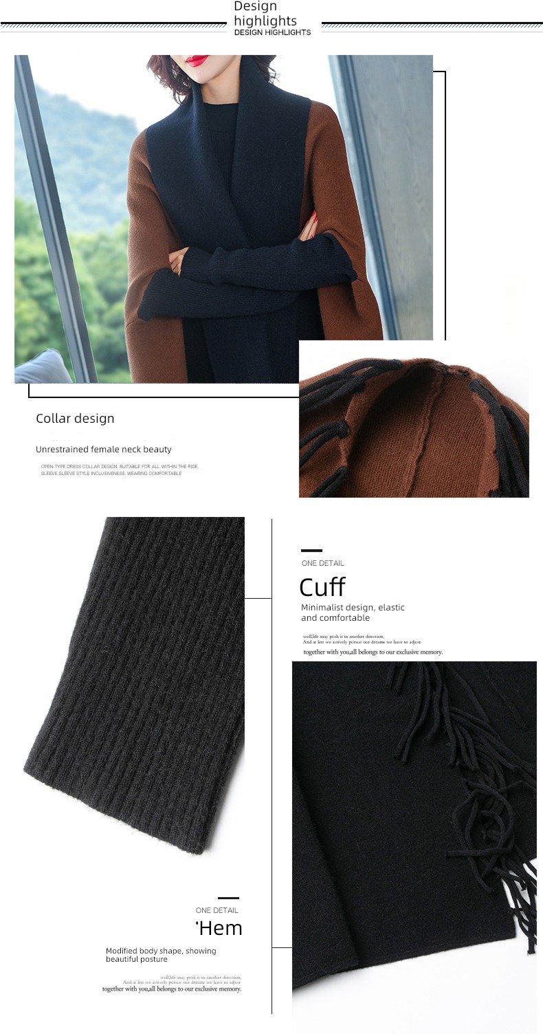 loose coat female European goods high-end knitting Cardigan Cape cloak
