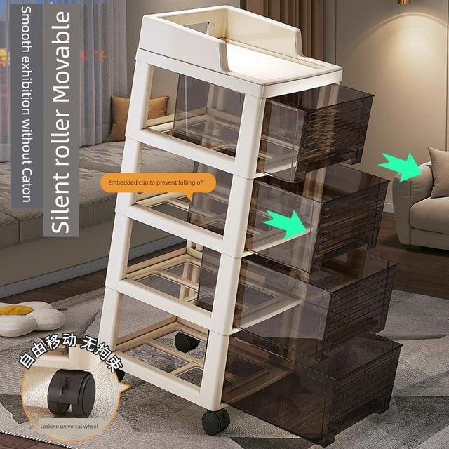 Storage cabinet drawer multi-layer plastic thickened office desk movable file storage bedside table
