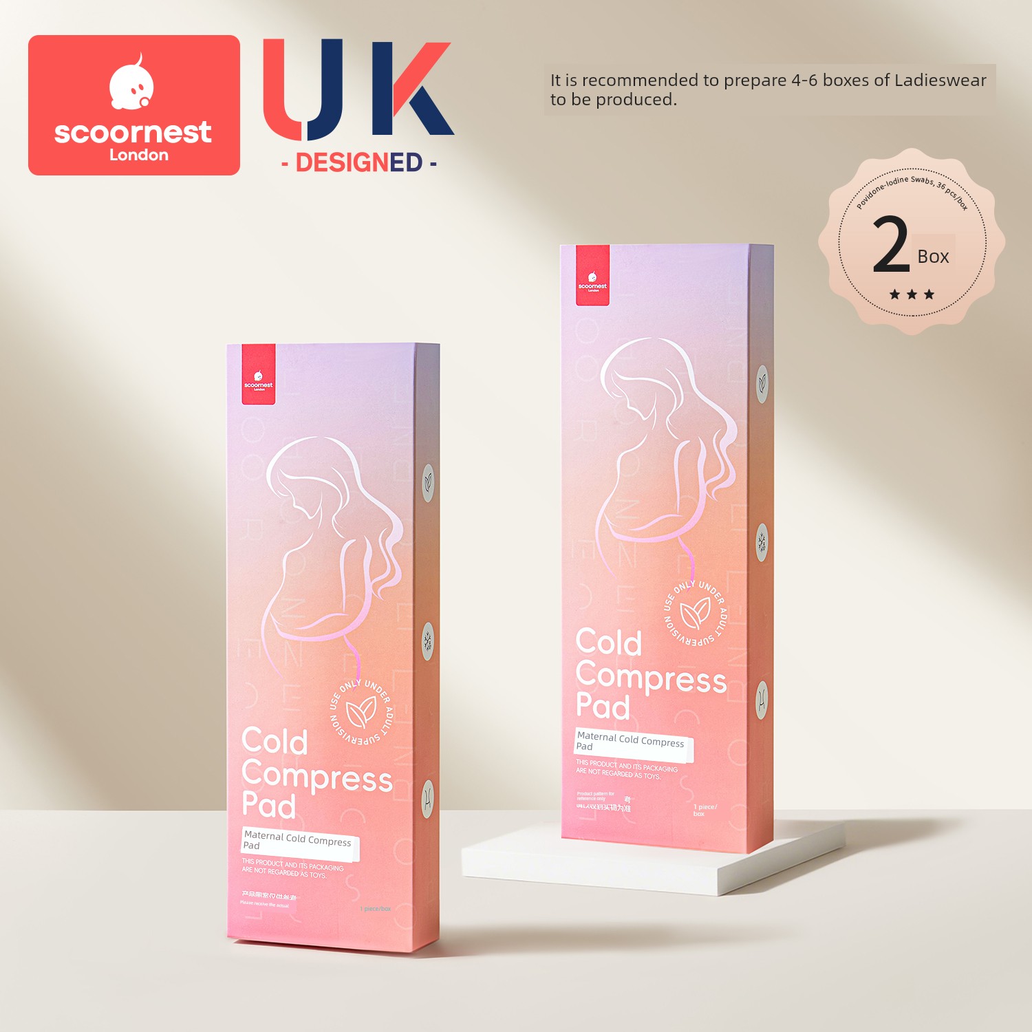 SCOORNEST Cold Compress Maternal Perineum Cold Compress Pad Postpartum Only Sanitary Napkin Pregnant Women Cesarean Delivery Ice Compress Ice Pad — 3