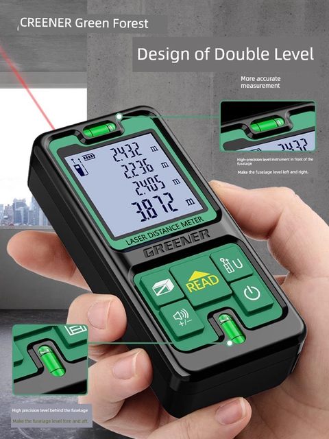 Green forest laser rangefinder infrared electronic ruler high-precision handheld distance instrument room measuring instrument measuring ruler tool
