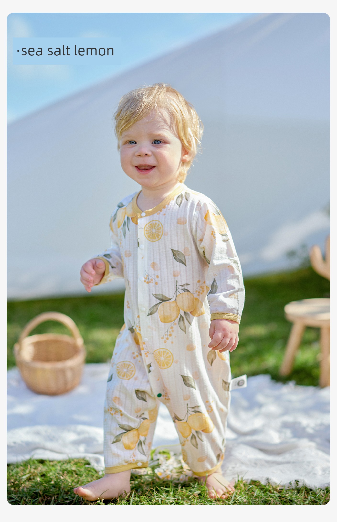 Ouyun [Jelly Cool] Baby Clothes Summer Thin Cotton Romper Long Sleeve Pajamas Air Conditioning Suit — 43