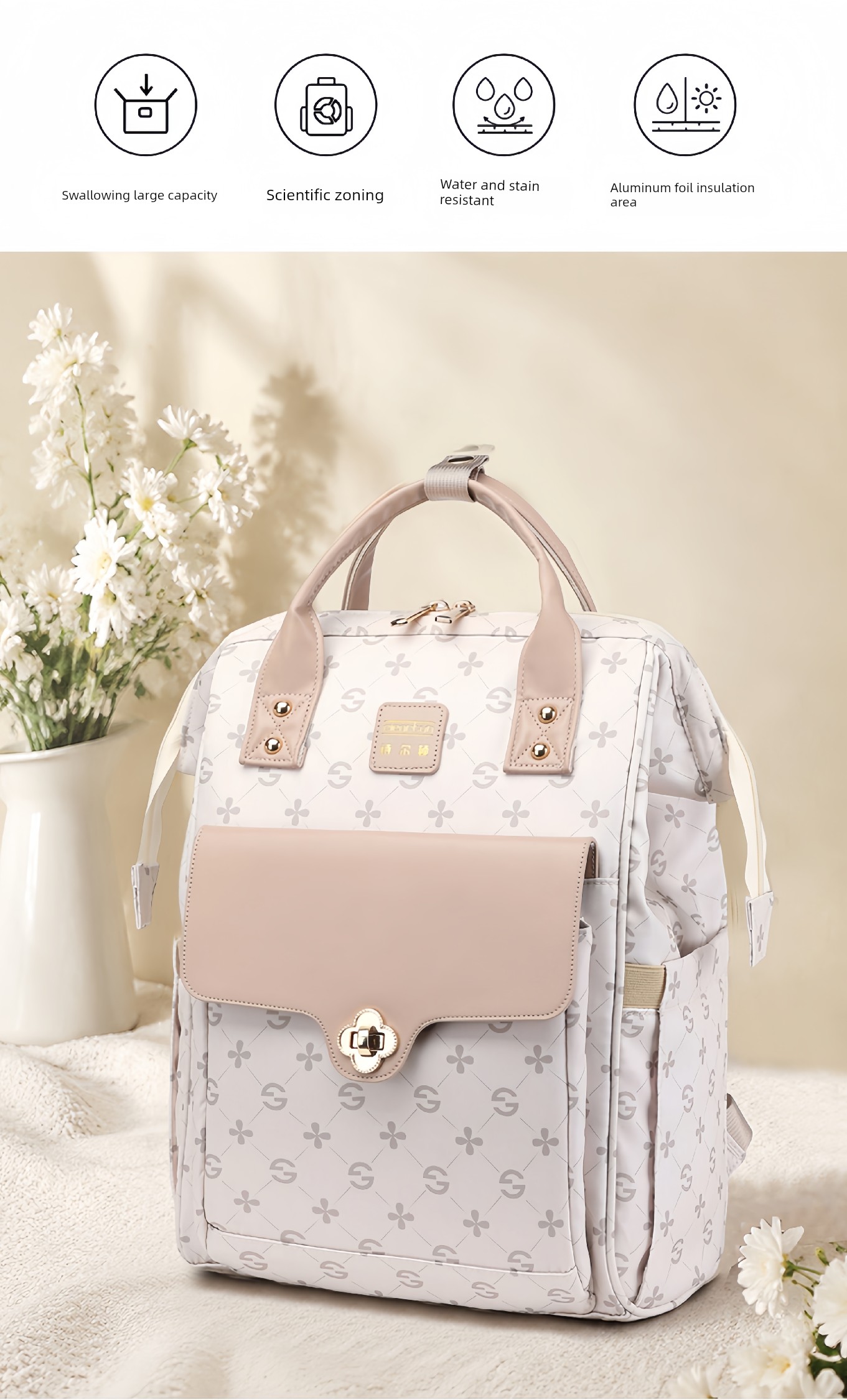 New Fashionable Mommy Bag, Multi-Functional, Large-Capacity, Waterproof Mother-Child Backpack, Lightweight Bag for Moms to Carry When Going Out with Their — 2