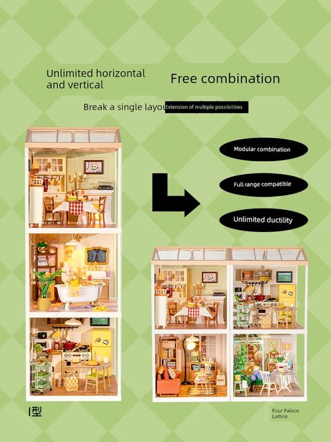 Ruozhen Ruolai Super World Bubble Bathroom Building Blocks Education Assembly Miniature Scene Model Diy Hut Gift