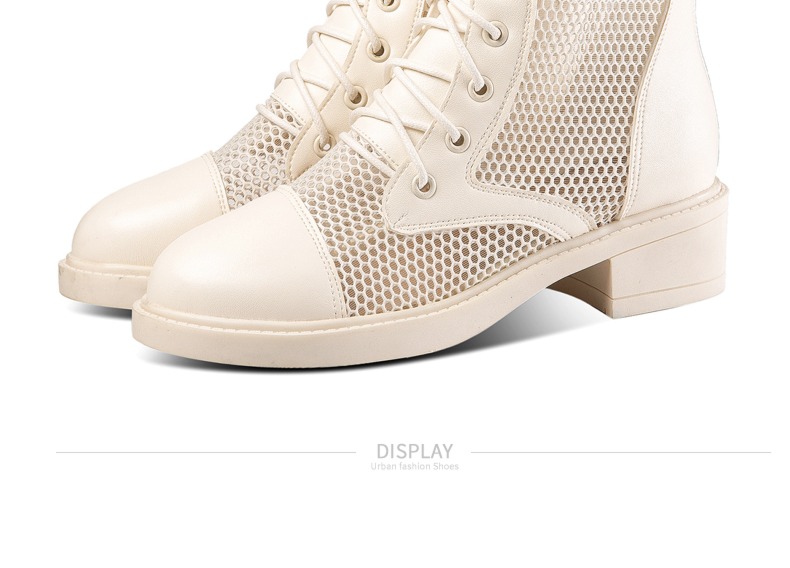 summer Thin money Gauze Sandals Hollow out genuine leather Martin boots