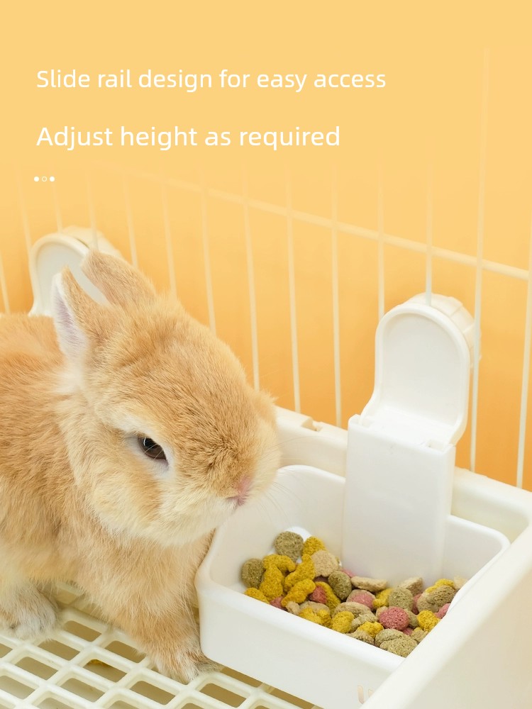umi兔子食盆寵物兔兔喂食器荷蘭豬可掛式防扒防打繙食盒飯碗用品