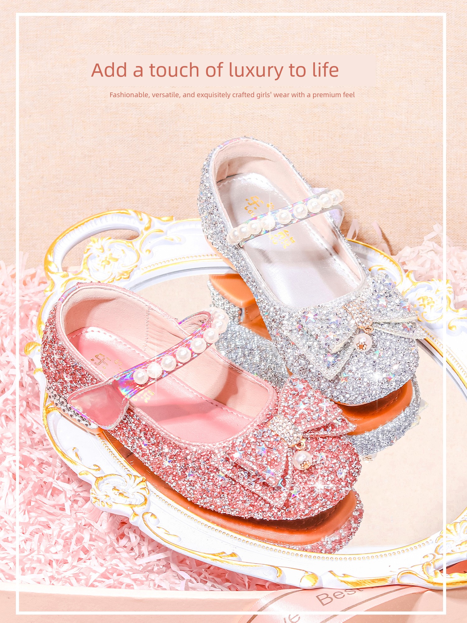 High Heel Elsa New Arrival Dance Children's Leather Shoes — 1