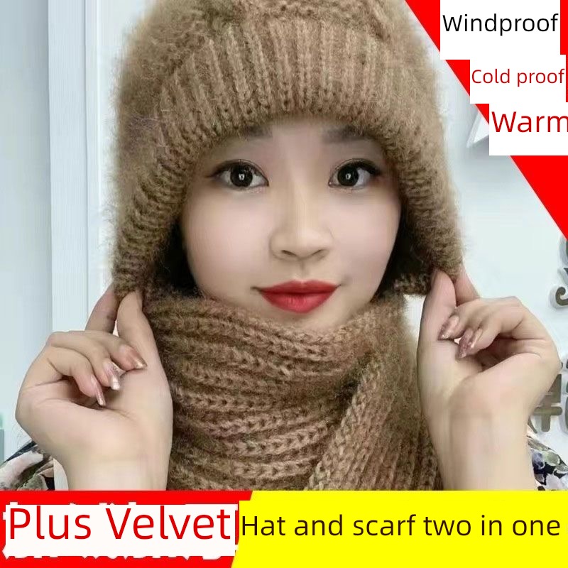 winter female scarf one squirrel Snow cap thickening