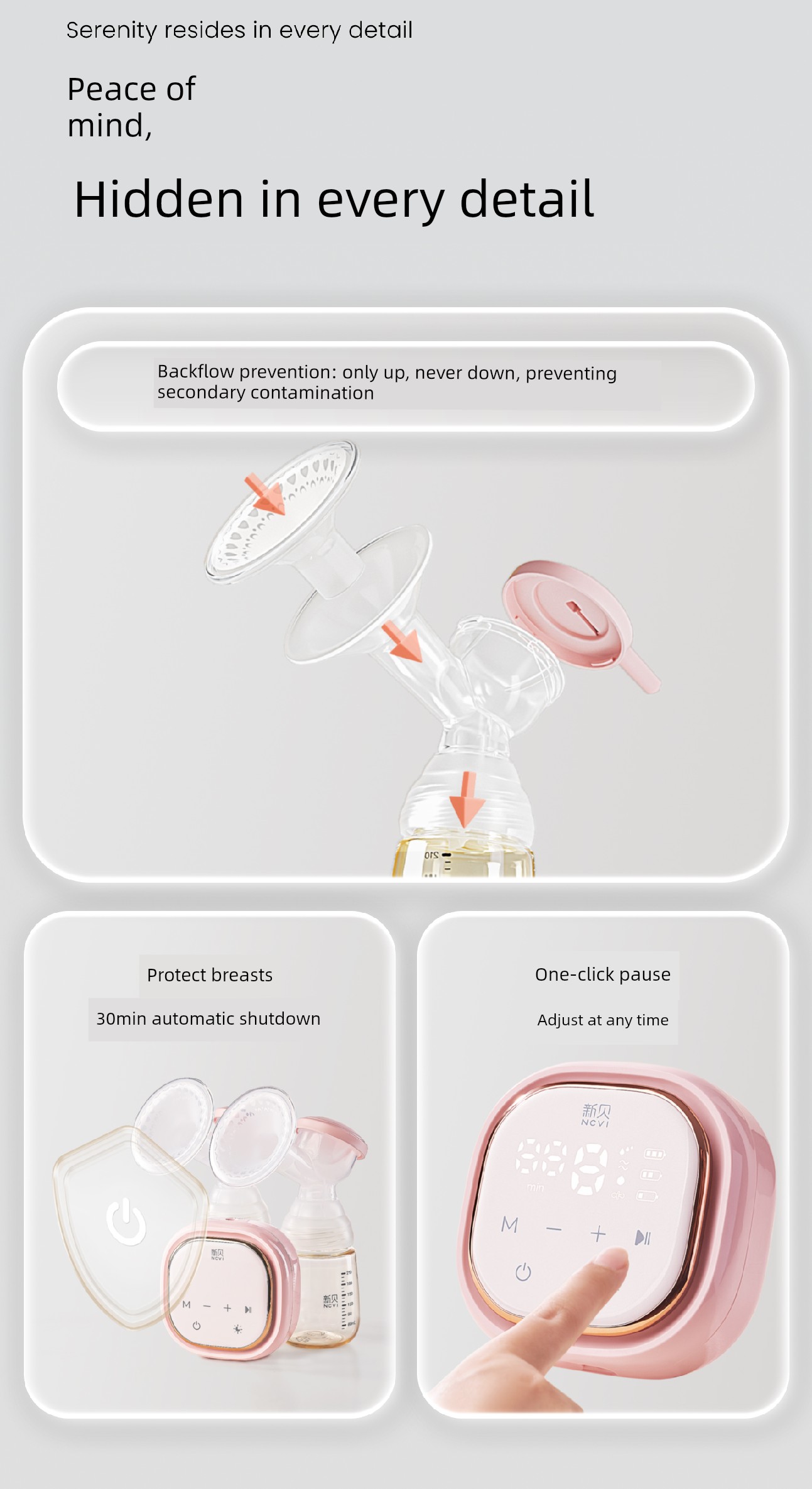 Xinbei Double-Sided Electric Breast Pump, Painless, Portable, Intelligent Frequency Conversion, Silent, Genuine, Fully Automatic, High Suction Power — 12