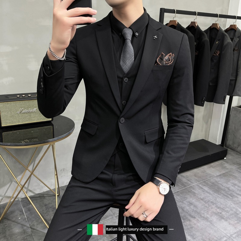 British leisure Self-cultivation handsome autumn groom man 's suit