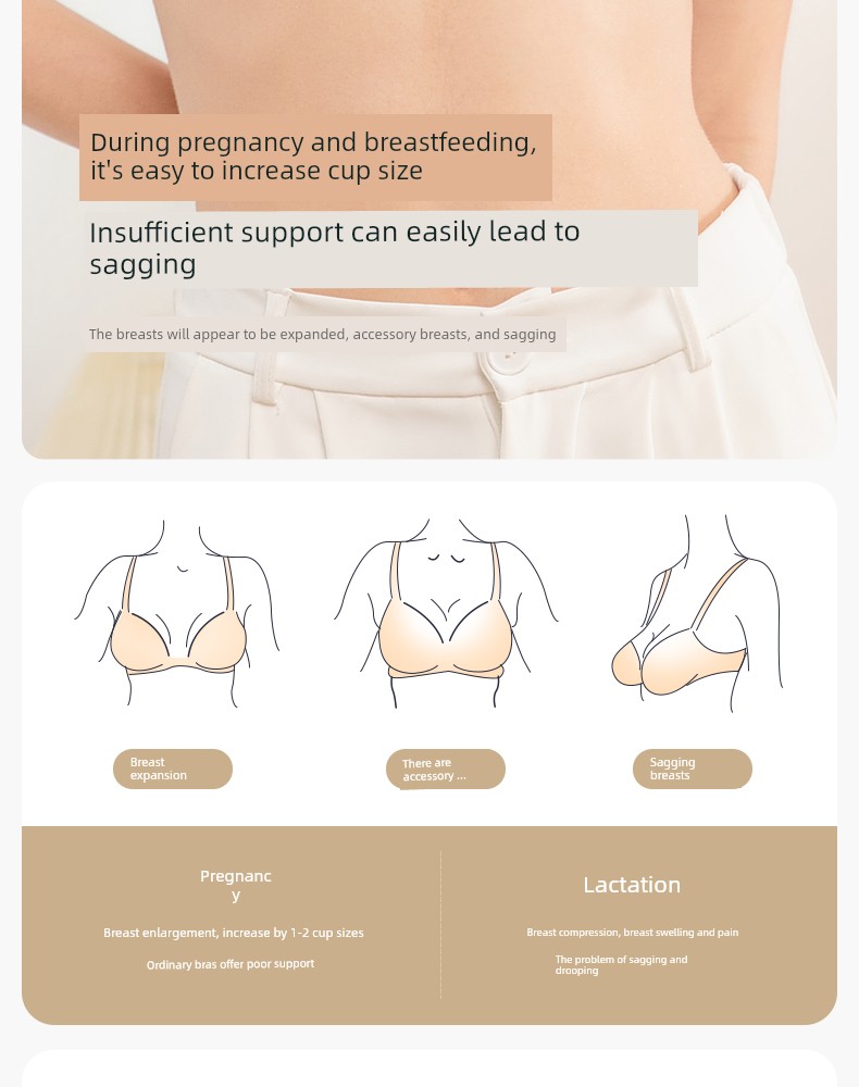 [Clearance] 129.9 Choose Any 2 Pieces October Crystal Maternity Nursing Bra Plus Size Breathable Postpartum Bra — 46