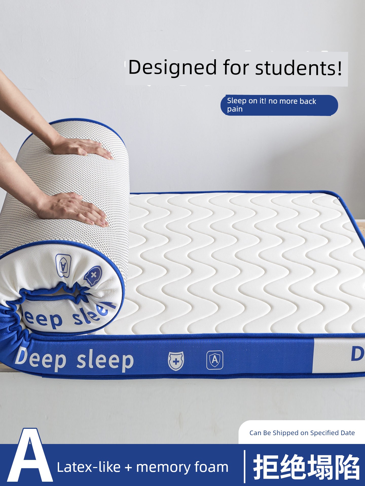 Latex Memory Foam Mattress for Student Dormitory Single Bed 90X190Cm Soft Mattress for High School Students Living on Campus