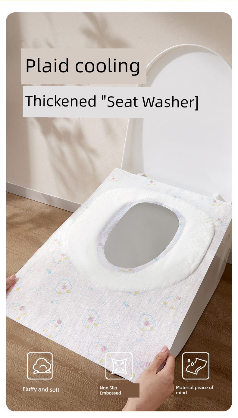 October Crystal Disposable Waterproof Toilet Seat Cover for Pregnant Women, Travel Portable Hotel Toilet Non-Woven Fabric Seat Pad Paper — 7