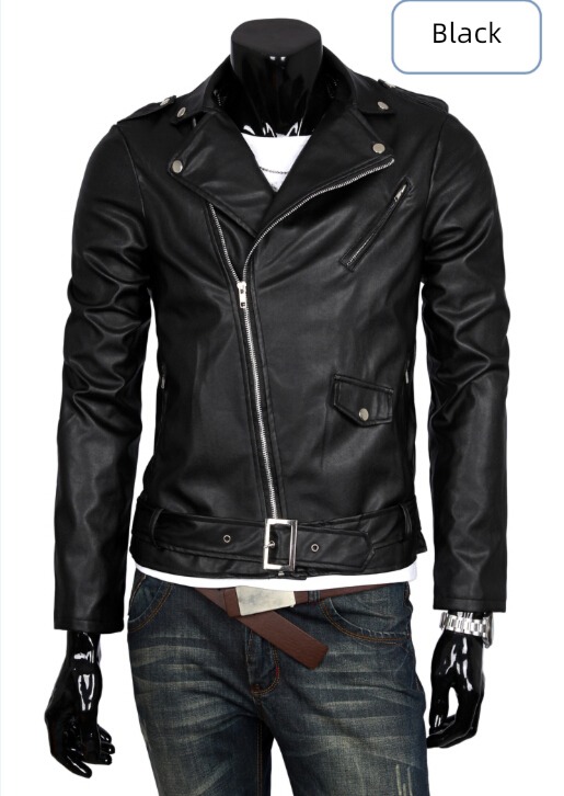 Lapel European and American leisure locomotive Jacket man leather clothing