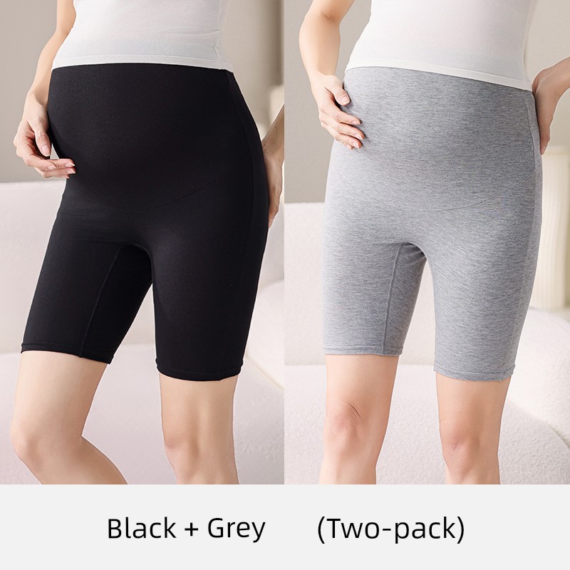 Maternity Cotton Underwear for Summer, Large Size, Anti-Exposure Safety Shorts, Two-In-One, Extended Length, Five-Point Leggings for Summer — 1