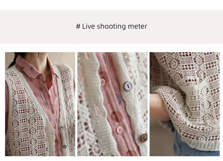 Hollow out Cotton thread spring new pattern Big size knitting Vest