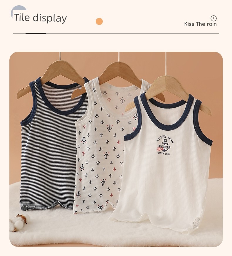 Summer Bottoming Shirt Sweat-Absorbent Breathable Hurdle Pure Cotton Vest — 18