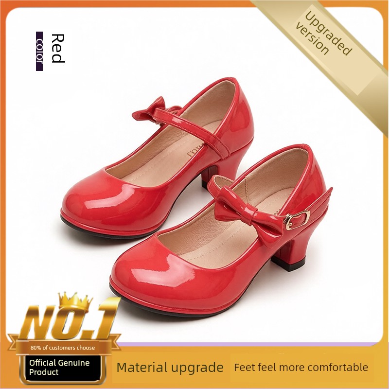 Girls' Princess Leather Shoes with Soft Soles, Children's 2026 New Model, Exquisite and High-End for Baby Girls, Perfect for Dresses, Beautiful for Autumn — 1