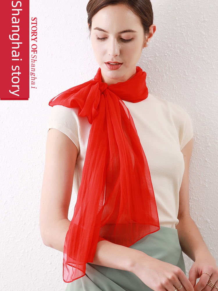 Shanghai Story high-end female spring and autumn temperament Sliver real silk