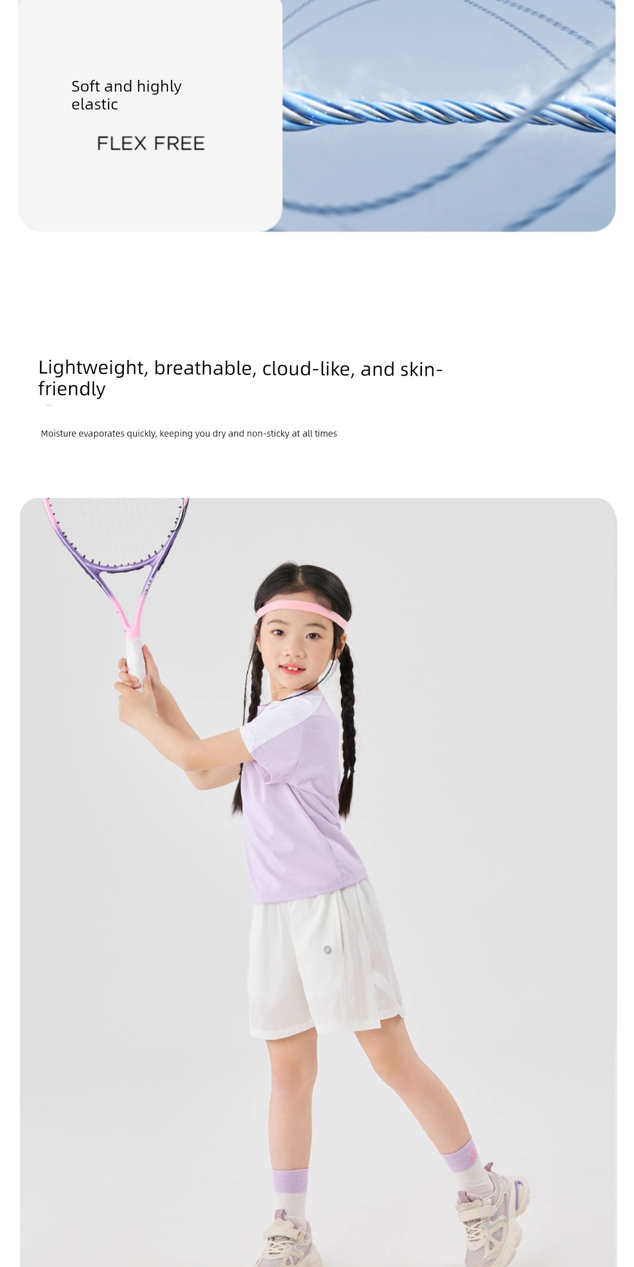 Moonkids Summer Girls' Sports Shorts Thin Summer Kidsren's Quick-Drying Pants for Girls to Wear Outside in White Ice Silk — 6