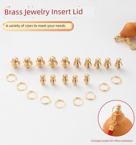 Gourd Copper Inlay Hand Toy Gourd Pendant Small Calabash Copper Head Cover Handheld Artsy Object Bodhi Seed Ornament Cap