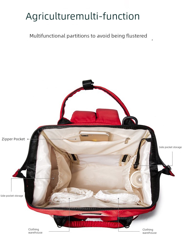 Fashionable Mommy Bag, Dual-Shoulder Backpack for Mother and Baby, with Separate Wet and Dry Compartments, Large Capacity, Lightweight and Multifunctional — 3