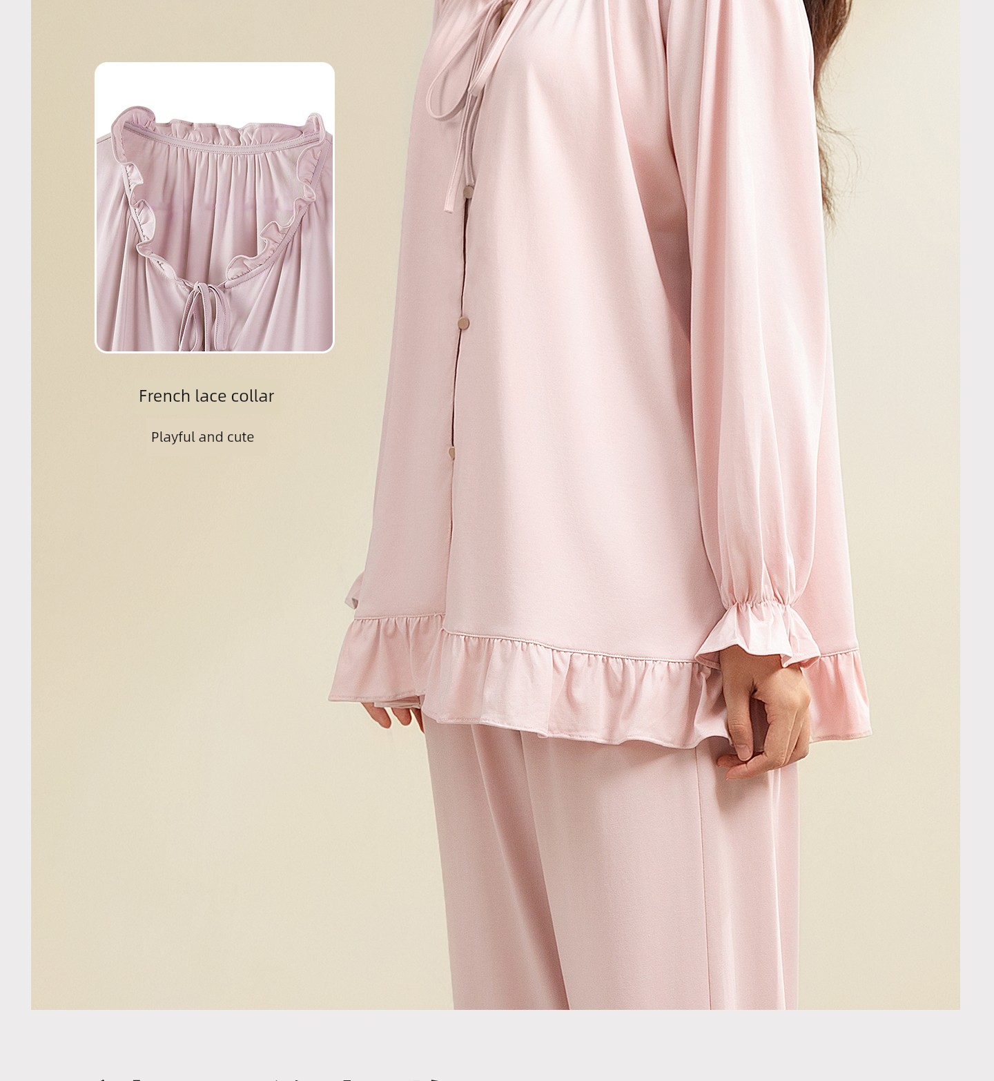 Gongxun Modal Postpartum Pajamas, Home Wear, Thin Style for All Seasons, Antibacterial Nursing and Breastfeeding Clothing Set for Pregnant Women — 28