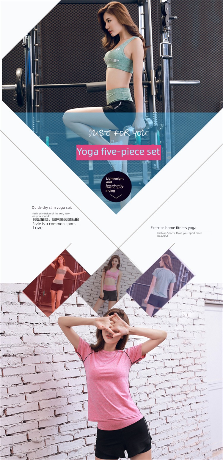 female sexy Quick drying suit autumn Short sleeve Yoga clothes