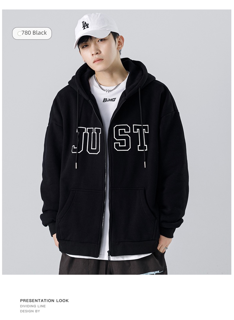 spring and autumn Color contrast Splicing stand collar men's wear Jacket loose coat