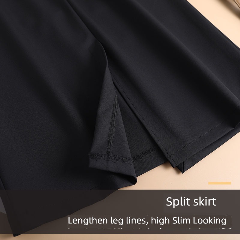skirt female Spring and summer 2023 The new High waist Show thin skirt Medium and long term Irregular A word Fork Suit skirt
