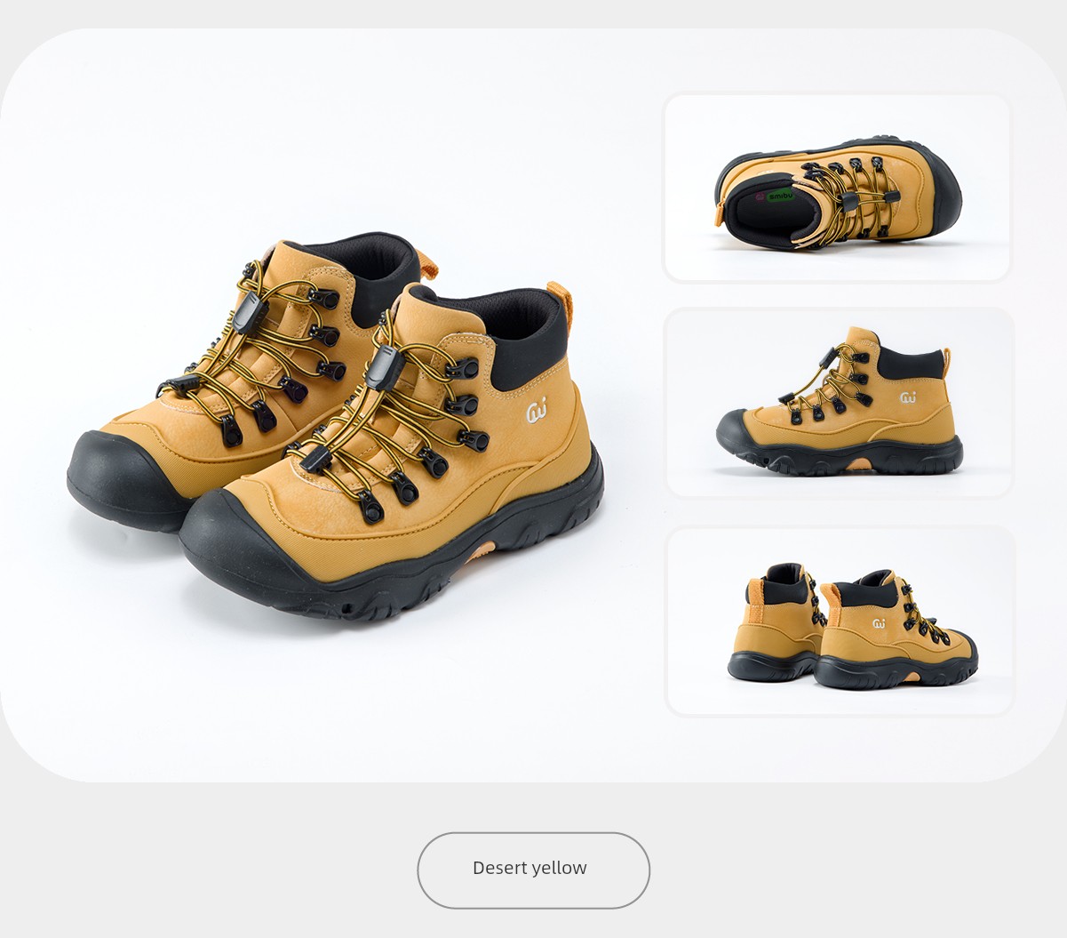 Smibu Children's Shoes 2026 Martin Boots Spring and Autumn Style Children's Leather Boots Boys and Girls Short Boots Outdoor Yellow Boots — 26